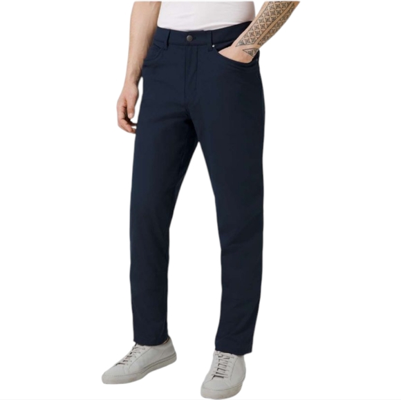 Lululemon ABC Pant Relaxed Straight Leg Warpstreme True Navy Blue Men's Size 32 - Picture 1 of 15